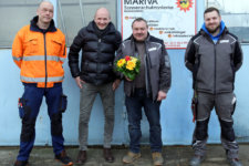 Wir begrüßen Thomas Pätzold (mit Blumenstrauß) und sein Team in der WVL