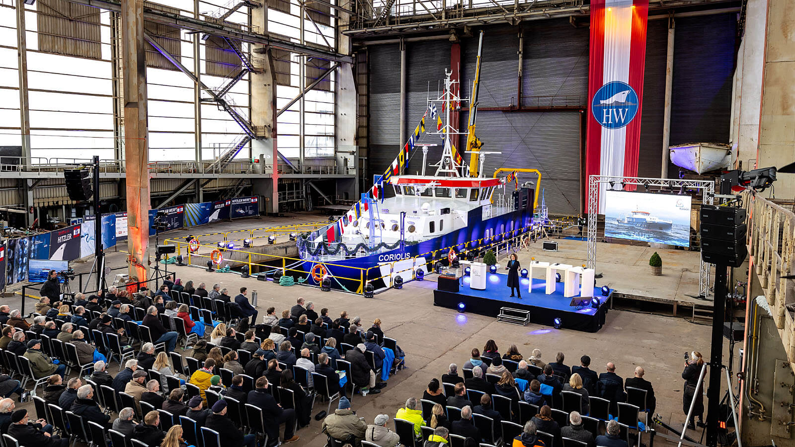 Taufe des Forschungsschiffes CORIOLIS auf der Lauenburger Hitzler-Werft am 18.11.2024
© Dirk Eisermann