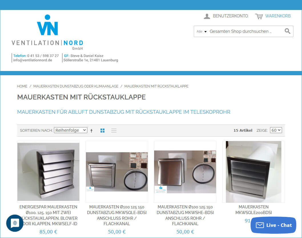 firmeneigenen Webshop www.mauerkasten.de