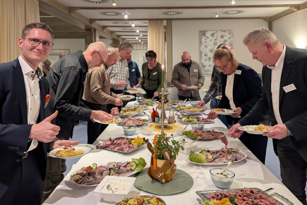 Tolles Buffet im Gasthof Basedau auf der JHV der WVL 2026 (Foto: Holger Meyer)